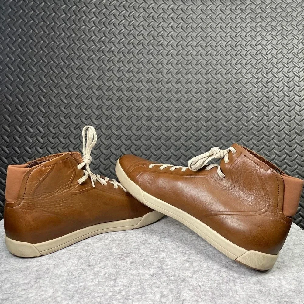 Vintage‎ Rare Nike Air Brown Leather Chukka High Top Elastic Laces Men's Size 13